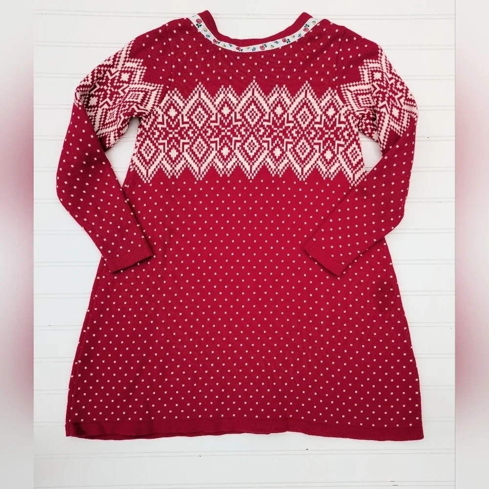 Hanna Andersson Red Cotton Holiday Sweater Dress